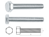Болт М10х80 мм шестигр., цинк, кл.пр. 8.8, DIN 933 (20 шт в карт. уп.)